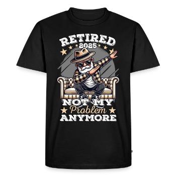 Pensioner 2025, Retirement Man, Retirement, Legend - Men's Premium Organic T-Shirt - black - Front - Nico (187cm)