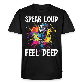 Poésie Slam Comptine Slam Poésie Poète Poète - T-shirt Premium bio Homme - noir - Devant - Nico (187cm)