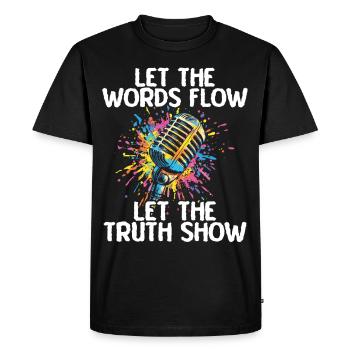 Poésie Slam Comptine Slam Poésie Poète Poète - T-shirt Premium bio Homme - noir - Devant - Nico (187cm)