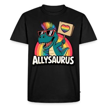 Allysaurus Cute Dinosaur T-Rex LGBTQ Pride Month - Men's Premium Organic T-Shirt - black - Front - Nico (187cm)