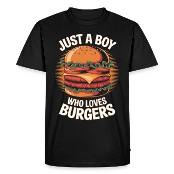 Pour les vrais fans de hamburgers - Design de restauration rapide amusant - T-shirt Premium bio Homme - noir - Devant - Nico (187cm)