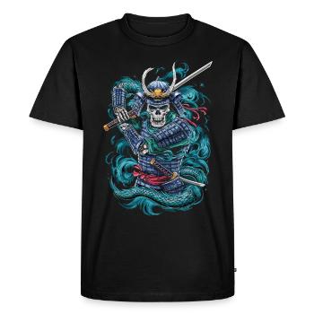 Guerrier samouraï fantomatique - T-shirt Premium bio Homme - noir - Devant - Nico (187cm)