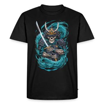 Ghostly Samurai Warrior - Men's Premium Organic T-Shirt - black - Front - Nico (187cm)