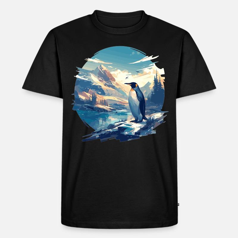 Pinguine Pinguin - Männer Premium Bio T-Shirt - Schwarz