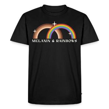 Melanin Rainbows Empowering LGBTQ Pride Black Hist - Men's Premium Organic T-Shirt - black - Front - Nico (187cm)