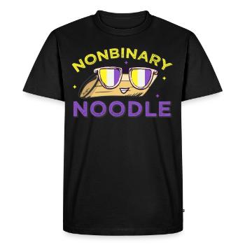 Nonbinary Noodle Funny LGBTQ Penne Pasta Lover - Männer Premium Bio T-Shirt - Schwarz - Vorne - Nico (187cm)