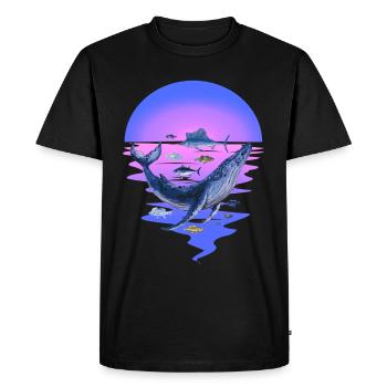 Animaux marins Mammifère marin Poisson Poisson Océan Fin - T-shirt Premium bio Homme - noir - Devant - Nico (187cm)