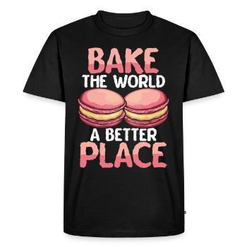 Macaron Baker Pastry Chef Macaron Lover - Men's Premium Organic T-Shirt - black - Front - Nico (187cm)