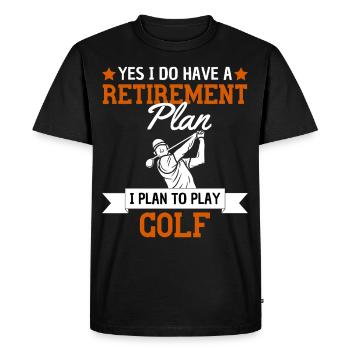 Mon plan de retraite est de jouer au golf - T-shirt Premium bio Homme - noir - Devant - Nico (187cm)