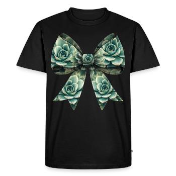 Coquette noeud succulente cactus imprimé plante maman - T-shirt Premium bio Homme - noir - Devant - Nico (187cm)