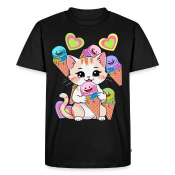 Cat Cream Cream Kids Child Candy - Men's Premium Organic T-Shirt - black - Front - Nico (187cm)