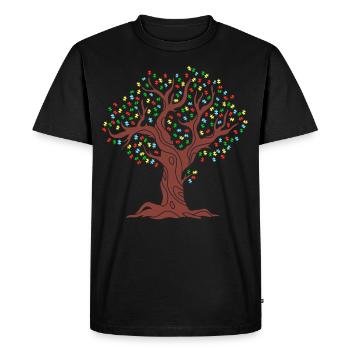 Autism Tree - Men's Premium Organic T-Shirt - black - Front - Nico (187cm)