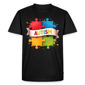 Autism Puzzle - Men's Premium Organic T-Shirt - black - Front - Nico (187cm)