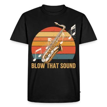 Saxophone Soundpower - T-shirt Premium bio Homme - noir - Devant - Nico (187cm)