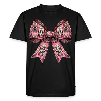 Nœud Coquet Tiki Luau Masque Tiki Hawaïen - T-shirt Premium bio Homme - noir - Devant - Nico (187cm)