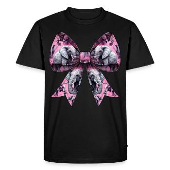 Coquette Arc Eléphant Fille Motif Maman Fête des Mères - T-shirt Premium bio Homme - noir - Devant - Nico (187cm)