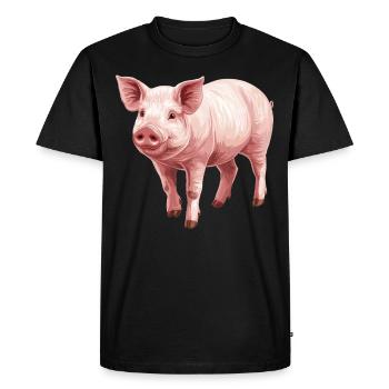 Cochon Cochon - T-shirt Premium bio Homme - noir - Devant - Nico (187cm)