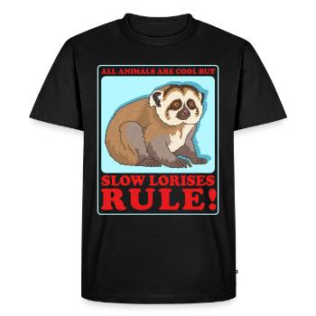 Slow Lorises Gift - Men's Premium Organic T-Shirt - black - Front - Nico (187cm)