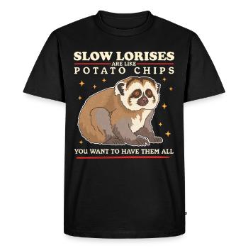 Slow Lorises Slow Lorises Plum Lori Gifts - Men's Premium Organic T-Shirt - black - Front - Nico (187cm)