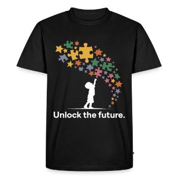 Pièce du puzzle pour l’avenir - T-shirt Premium bio Homme - noir - Devant - Nico (187cm)