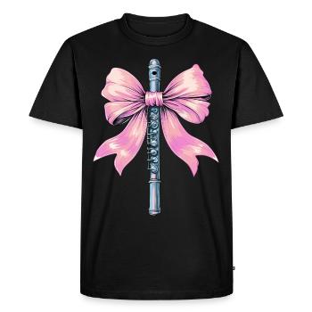 Coquette Bow Flûte Fille Flûte Maman Mamans - T-shirt Premium bio Homme - noir - Devant - Nico (187cm)