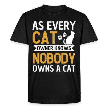 Drôle de chat disant propriétaire de chat - T-shirt Premium bio Homme - noir - Devant - Nico (187cm)
