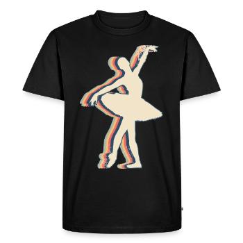 Ballet Dance Ballerina Dancer Retro Line Art - Men's Premium Organic T-Shirt - black - Front - Nico (187cm)