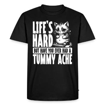 Douleur à l’estomac Survivant Douleur à l’estomac - T-shirt Premium bio Homme - noir - Devant - Nico (187cm)