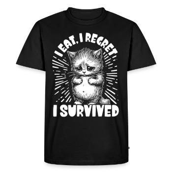 Douleur à l’estomac Survivant Douleur à l’estomac - T-shirt Premium bio Homme - noir - Devant - Nico (187cm)