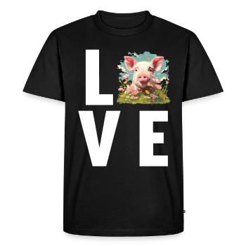 Cochon Cochon - T-shirt Premium bio Homme - noir - Devant - Nico (187cm)