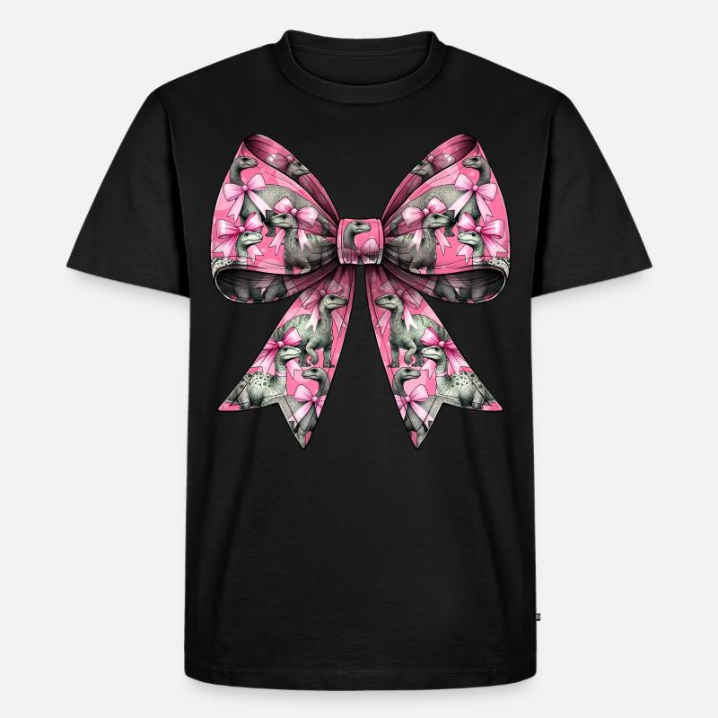 Coquette Bow Brontosaurus Dinosaur Pattern - Men's Premium Organic T-Shirt - black