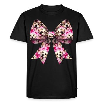 Coquette Bow Labrador Dog Pattern Mom - Men's Premium Organic T-Shirt - black - Front - Nico (187cm)