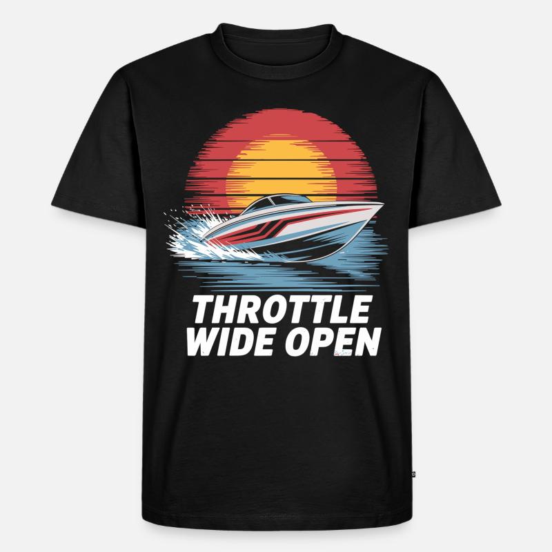 Speedboot Abenteuer Shirt - Männer Premium Bio T-Shirt - Schwarz