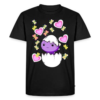 Dragon Pâques Oeuf Oeuf Coquille Dragon Enfant Bébé - T-shirt Premium bio Homme - noir - Devant - Nico (187cm)