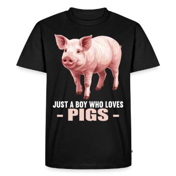 Cochon Cochon - T-shirt Premium bio Homme - noir - Devant - Nico (187cm)