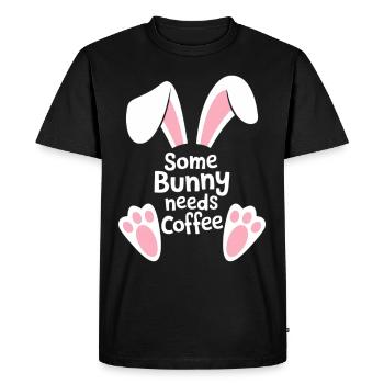 Drôle de lapin de Pâques Café Dicton - T-shirt Premium bio Homme - noir - Devant - Nico (187cm)