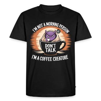 Ne parlez pas avant le café - T-shirt Premium bio Homme - noir - Devant - Nico (187cm)