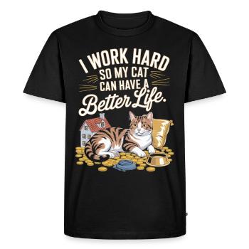 For the luxury of the cat - Men's Premium Organic T-Shirt - black - Front - Nico (187cm)