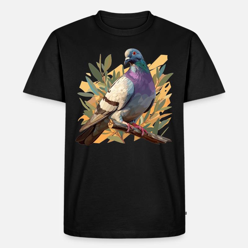 Tauben Taube - Männer Premium Bio T-Shirt - Schwarz
