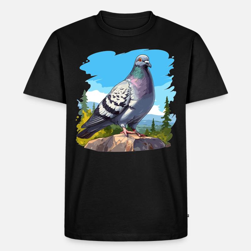 Tauben Taube - Männer Premium Bio T-Shirt - Schwarz