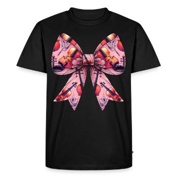 Coquette Bow Violin Girl Pattern Violinist Mom - Men's Premium Organic T-Shirt - black - Front - Nico (187cm)