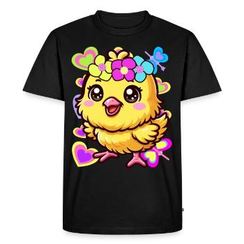 Chick Easter Kids Child Baby Chicken - Men's Premium Organic T-Shirt - black - Front - Nico (187cm)