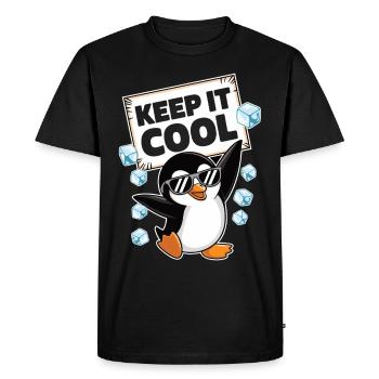 Stay relaxed, says the penguin - Men's Premium Organic T-Shirt - black - Front - Nico (187cm)