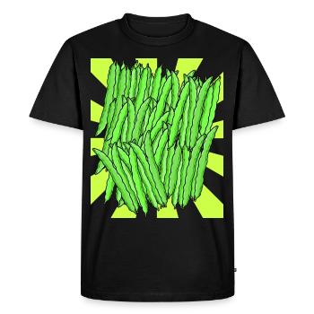 Green Bean Bean Vegetable Retro Vintage - Men's Premium Organic T-Shirt - black - Front - Nico (187cm)