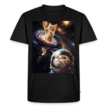 Cute Cat Meme Outerspace Galaxy Space Astrology - Männer Premium Bio T-Shirt - Schwarz - Vorne - Nico (187cm)