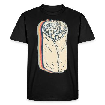 Burritos Mexican Food Retro Line Art - Men's Premium Organic T-Shirt - black - Front - Nico (187cm)