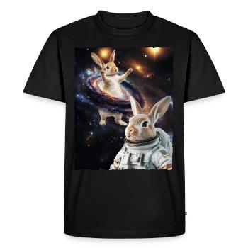 Cute Easter Bunny Astronaut Space Meme Galaxy Astr - Men's Premium Organic T-Shirt - black - Front - Nico (187cm)