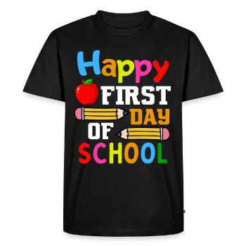 Premier jour d’école Début de l’école - T-shirt Premium bio Homme - noir - Devant - Nico (187cm)