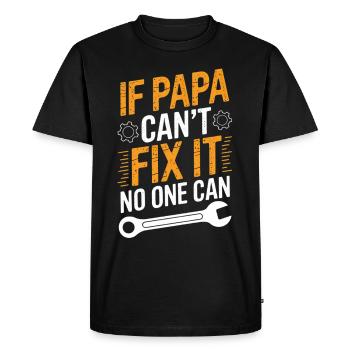 Drôle de papa bricoleur disant papa - T-shirt Premium bio Homme - noir - Devant - Nico (187cm)