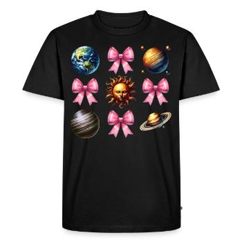 Coquettish Arc Solar System Sun Planets - Men's Premium Organic T-Shirt - black - Front - Nico (187cm)